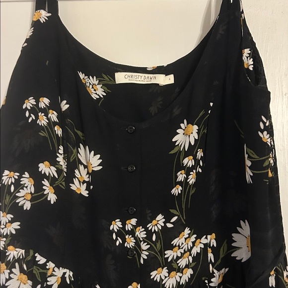 Christy Dawn black crepe daisy Nicks dress, size L - Picture 3 of 3